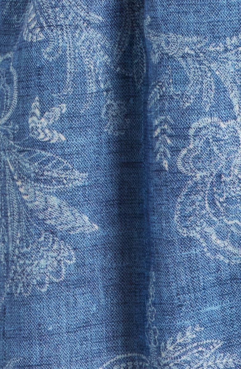 Julia Jordan Floral Pleated Waist Long Sleeve Shirtdress, Alternate, color, Blue