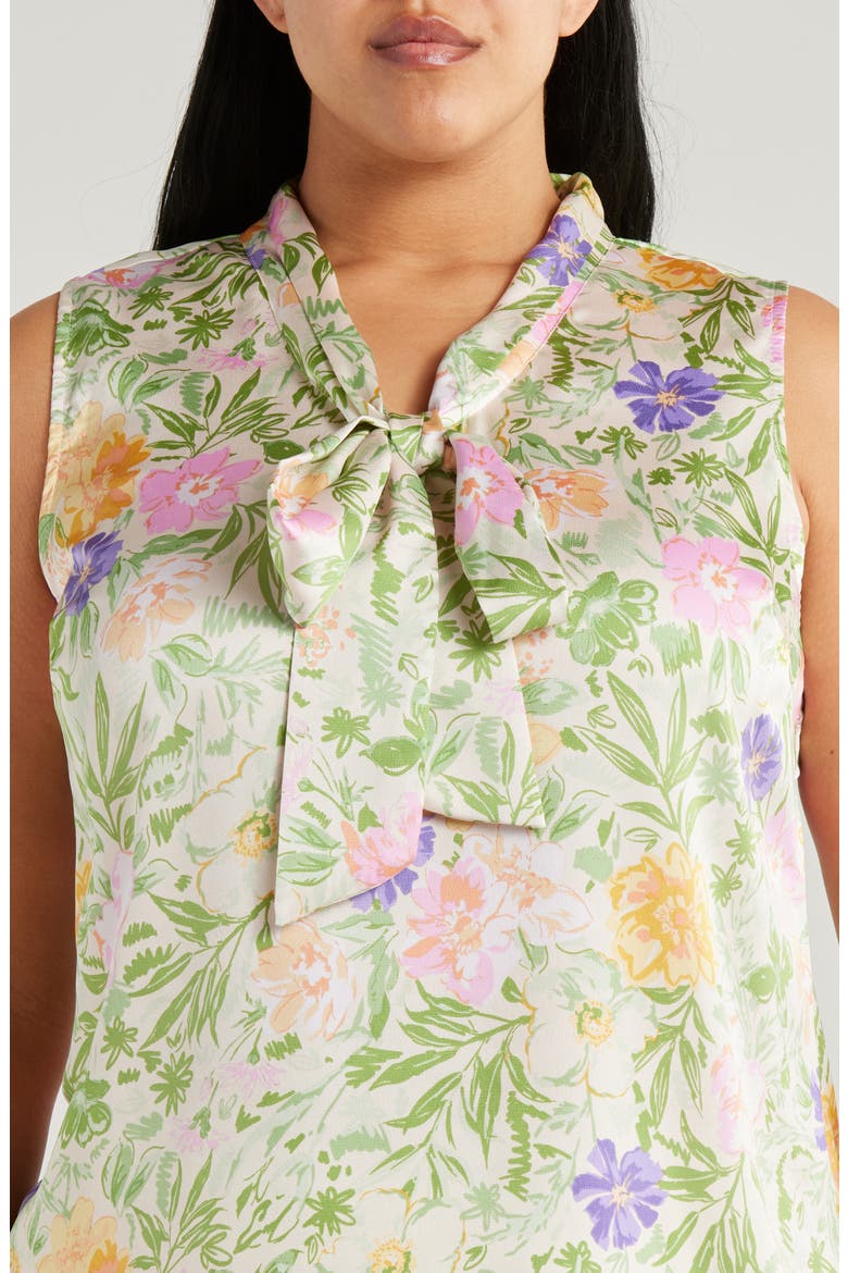 Floral Bow Neck Sleeveless Top, Alternate, color, FLORAL MULTI