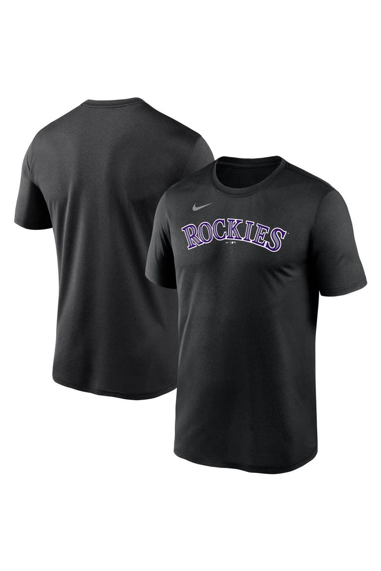 Men's Nike Black Colorado Rockies Wordmark Legend Performance T-Shirt, Main, color, Black