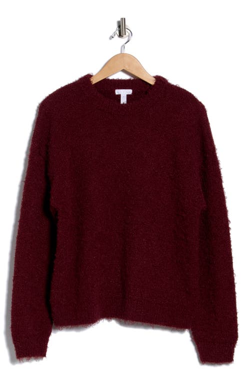 Leith Oversize Eyelash Knit Sweater In Burgundy