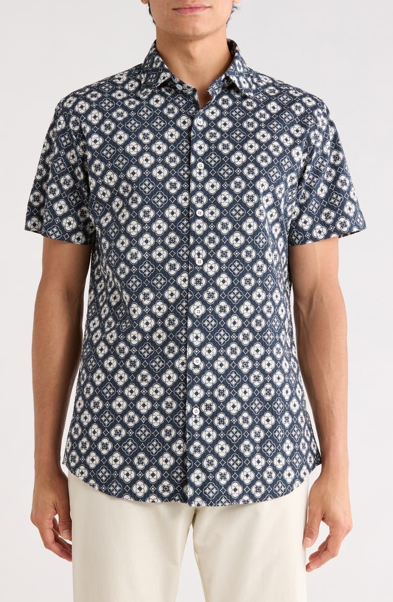 Rodd & Gunn Hicklands Short Sleeve Shirt, Main, color, Twilight