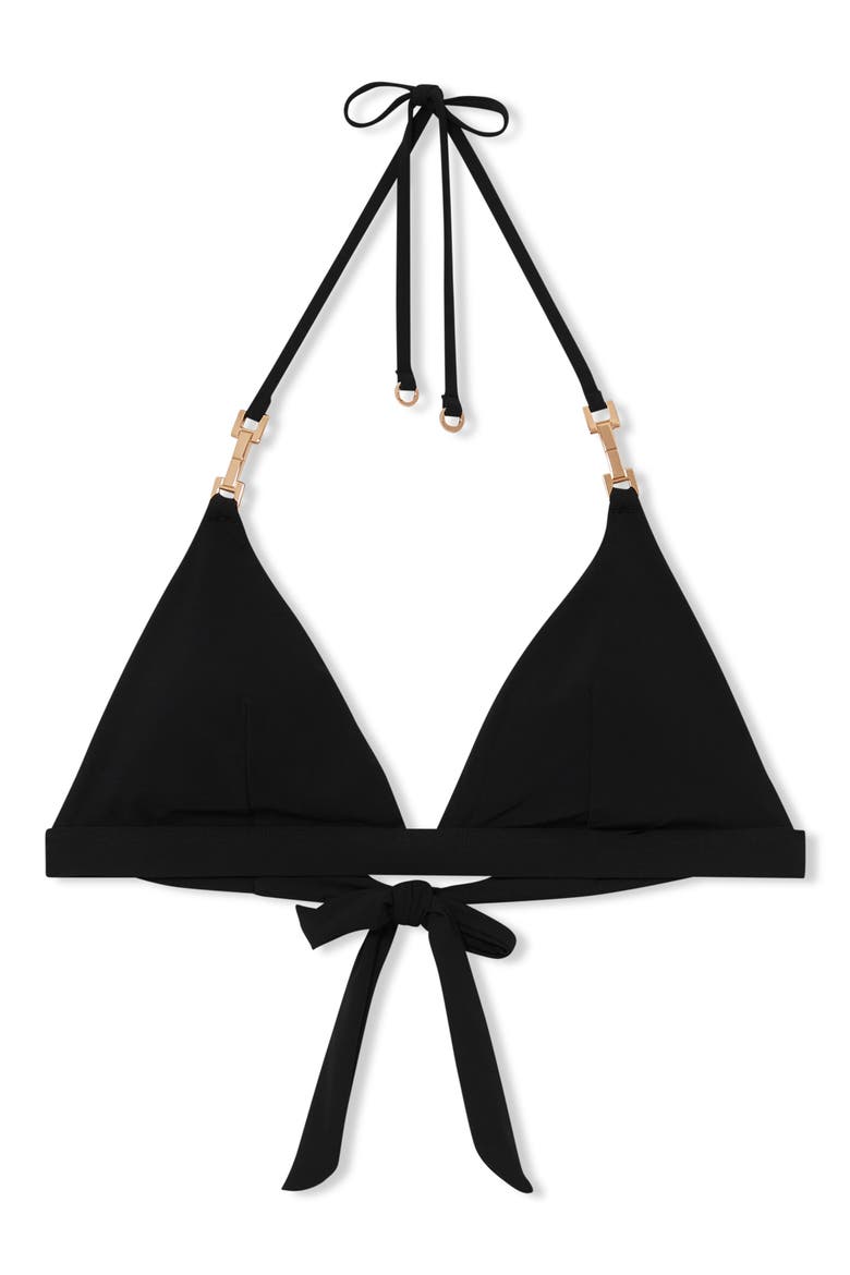 Riah Halter Bikini Top, Alternate, color, BLACK