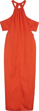 Reiss Erika Whipstitch Halter Dress | Nordstrom