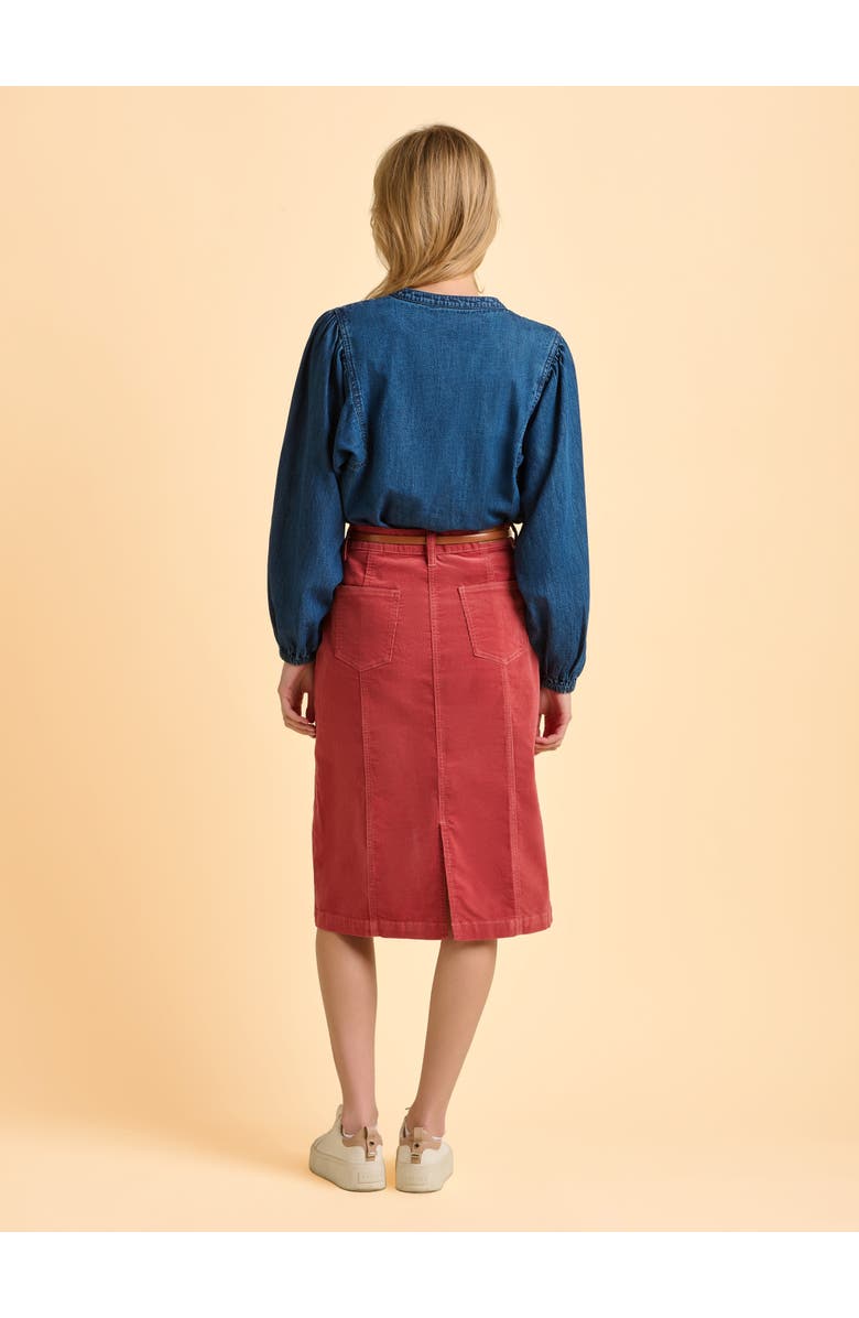 Brakeburn Auri Long Sleeve Round Neck Denim Shirt, Alternate, color, Blue