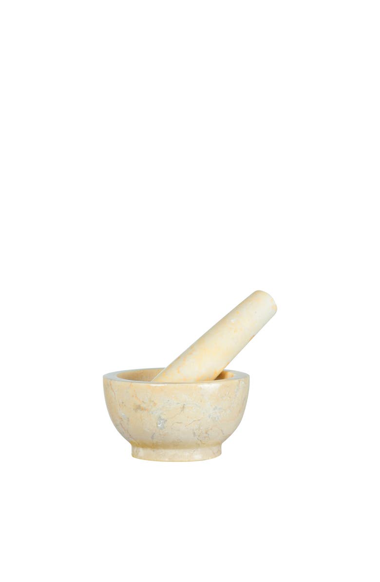 CILIO Prosecco Marble Mortar & Pestle, 2-Inch Height, Main, color, White