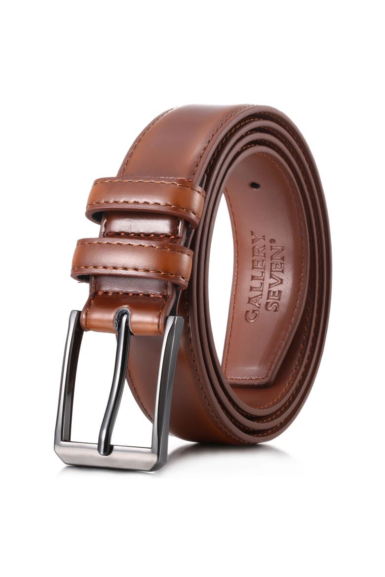 Traditional Leather Dress Belt, Main, color, Burnt Umber