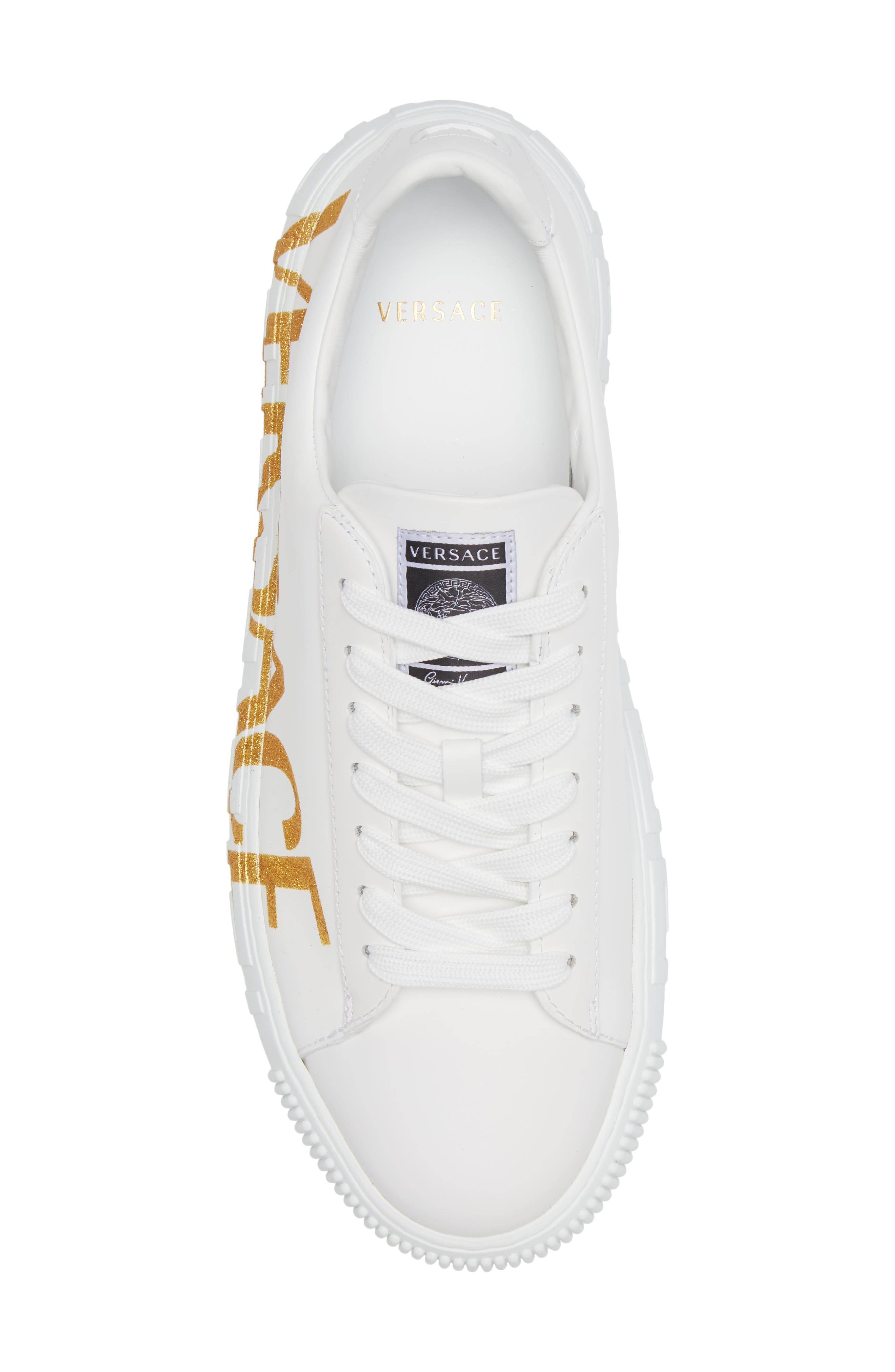 Versace Greca Logo Low Top Sneaker, Alternate, color, 