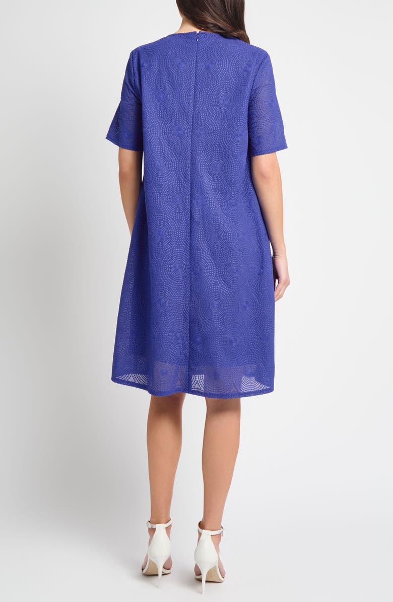 Ming Wang Embroidered Shift Dress, Alternate, color, Sapphire Sea
