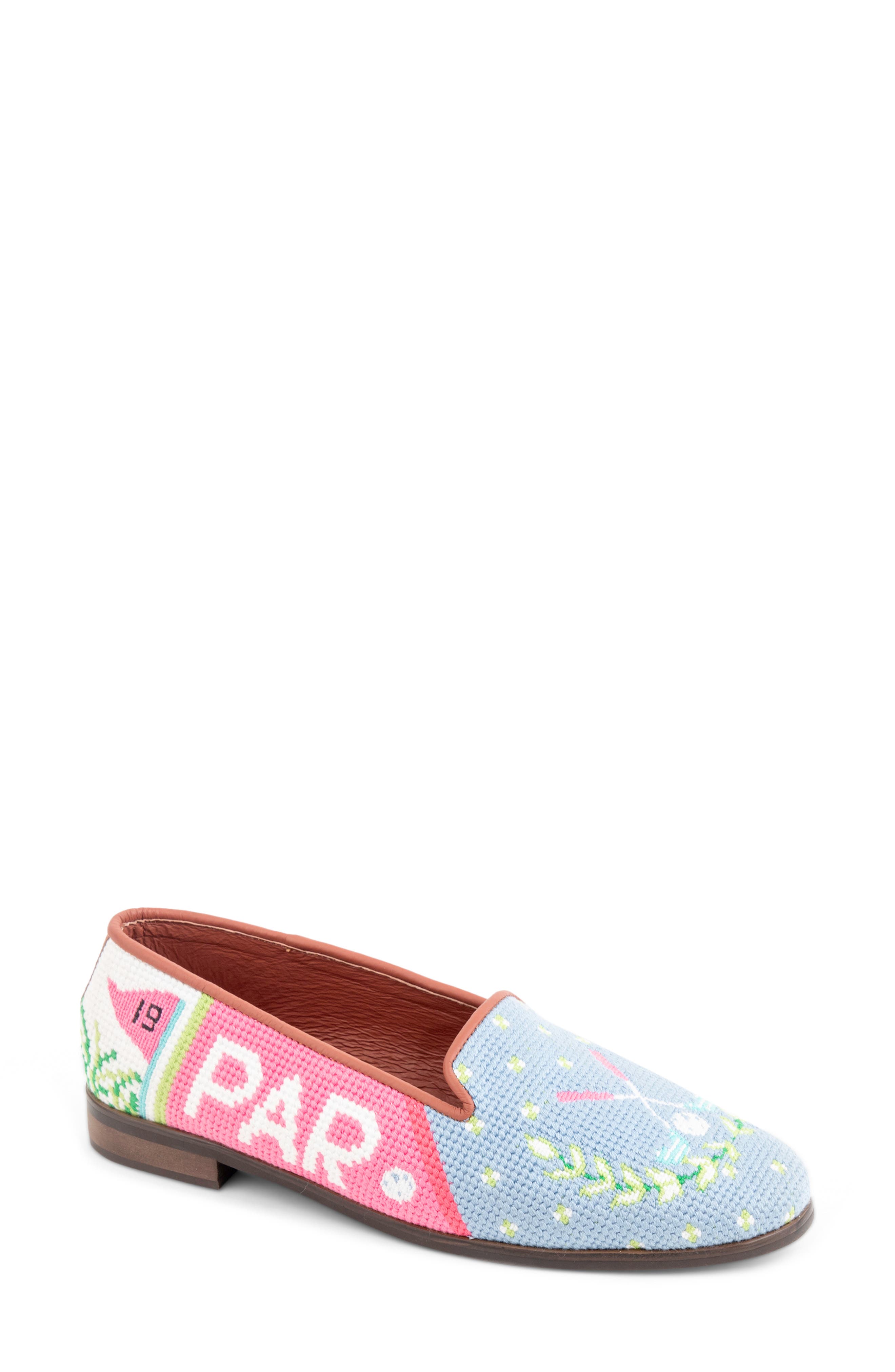 ByPaige Needlepoint Golf Flat in Blue Multi 