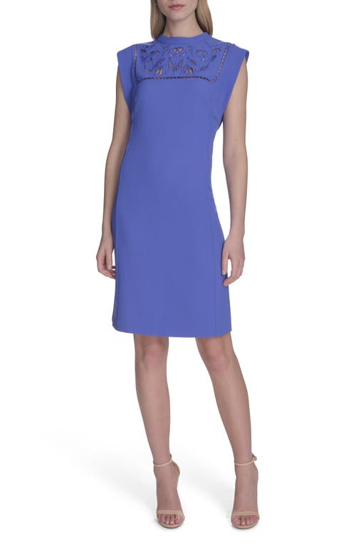 Vince Camuto Floral Cutout Cap Sleeve Signature Stretch Crepe Dress