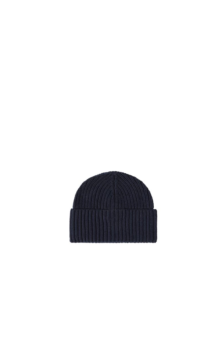 Cashmere English rib knit beanie, Alternate, color, Navy Blue