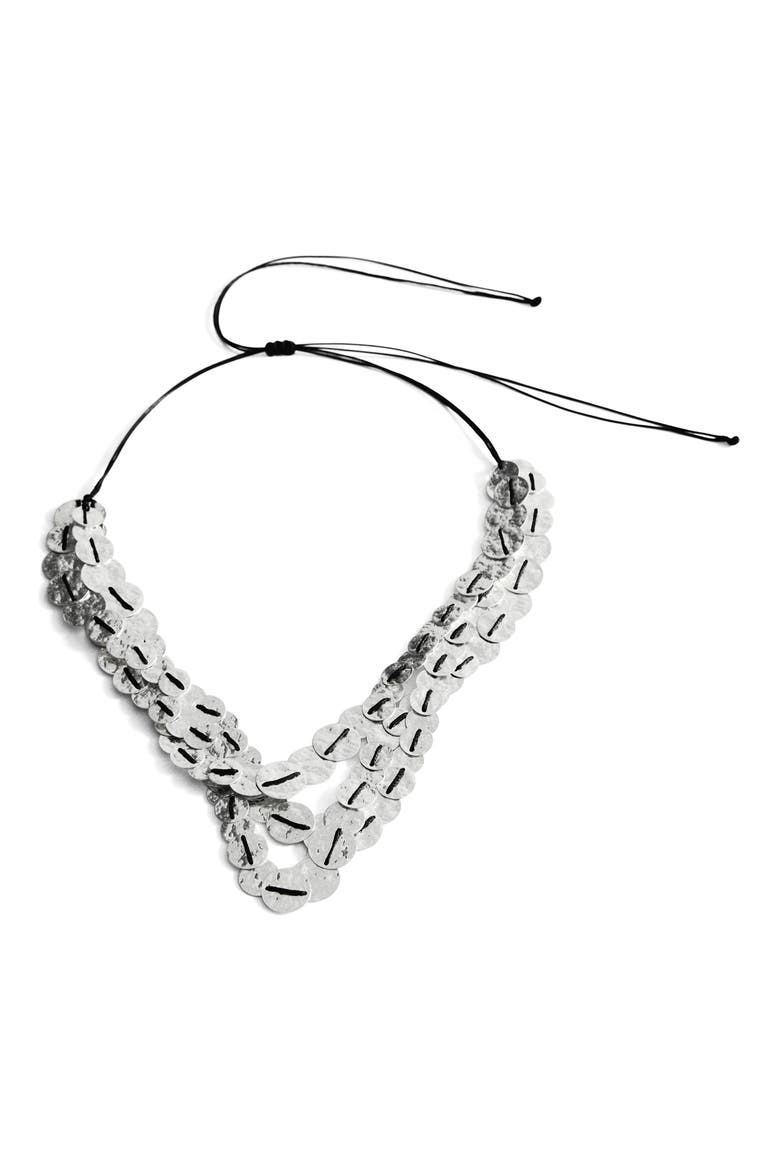 Drawstring Frontal Necklace, Main, color, SILVER