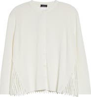 Akris Guipure Lace Back Silk Cardigan