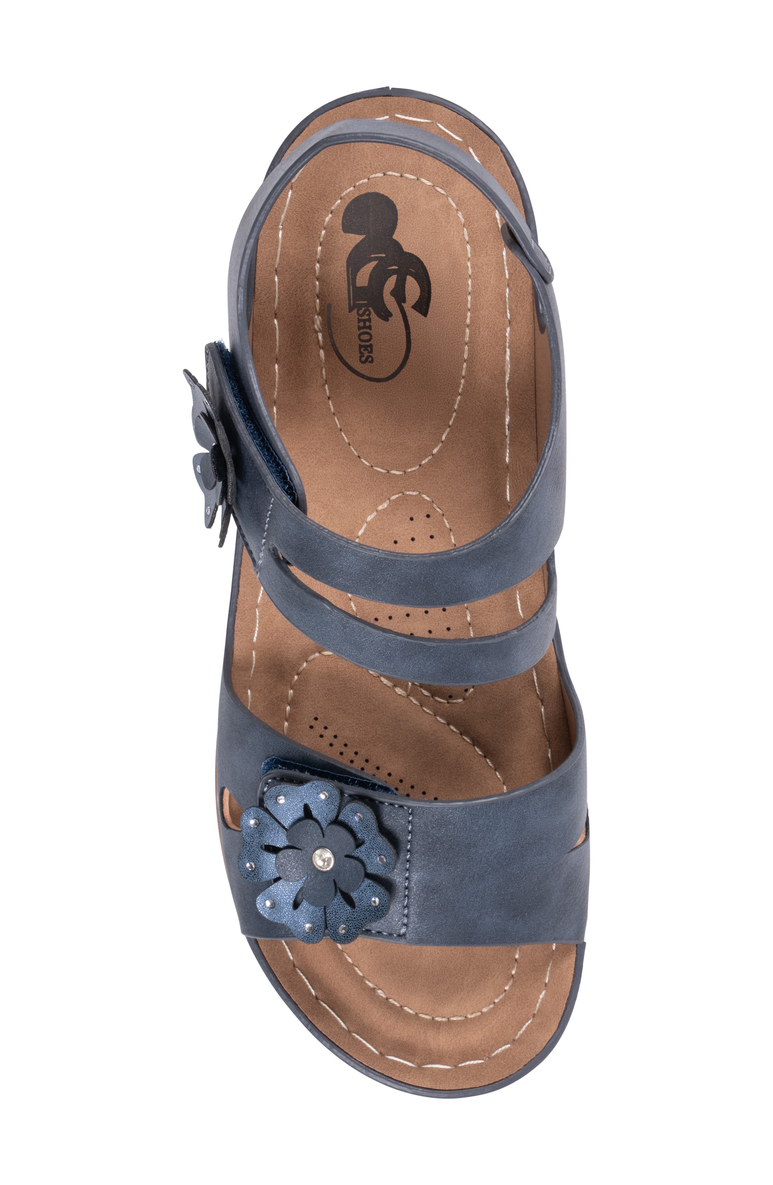 Cadance Flower Sandal, Alternate, color, NAVY