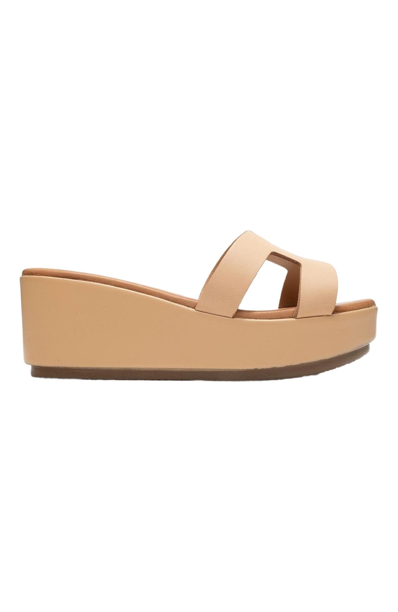 Lia Leather Platform Sandal, Alternate, color, Dark Beige Leather