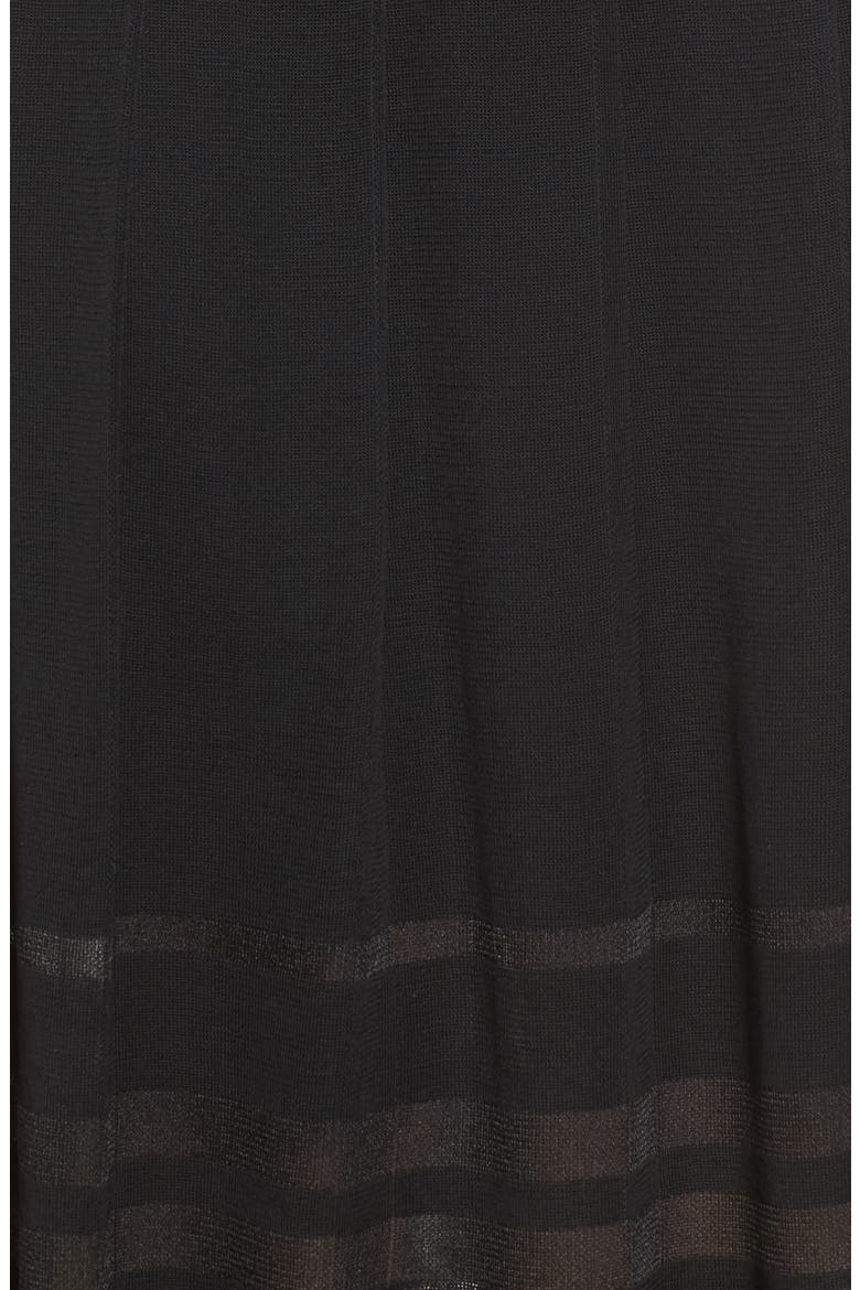 Pleated Midi Skirt, Alternate, color, BLACK