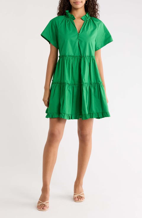 Pallas Tiered Cotton Poplin Minidress