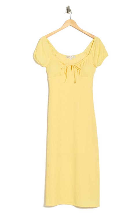 Puff Sleeve Midi Dress