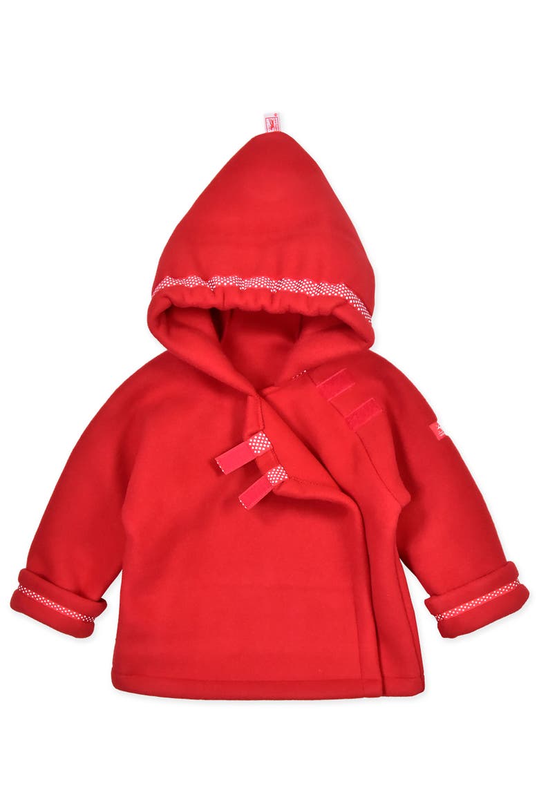 Warmplus Favorite Water Repellent Polartec® Fleece Dot Ribbon Jacket, Alternate, color, Red
