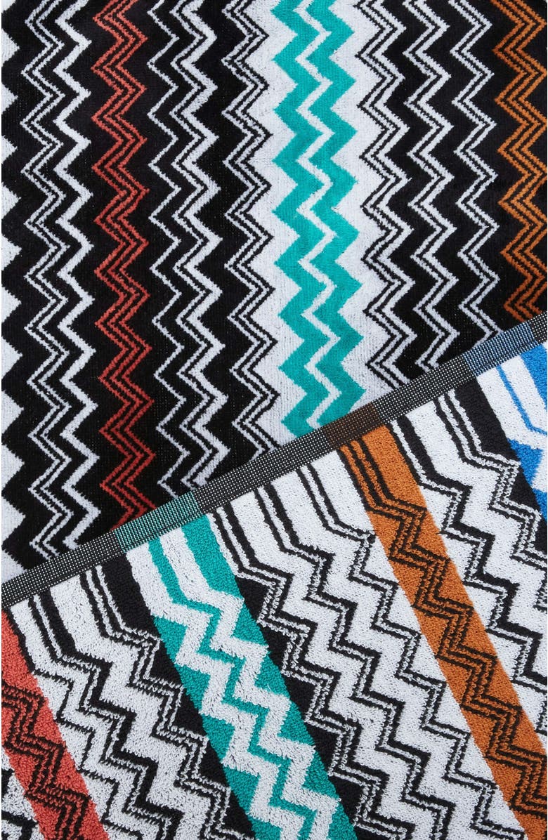 Missoni Home Neoclassic 2-piece Bath Towel Set In Cotton Terry With Zigzag Pattern, Alternate, color, Black