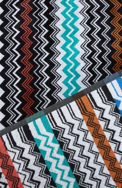 Missoni Home Neoclassic 2-piece Bath Towel Set In Cotton Terry With Zigzag Pattern In Black