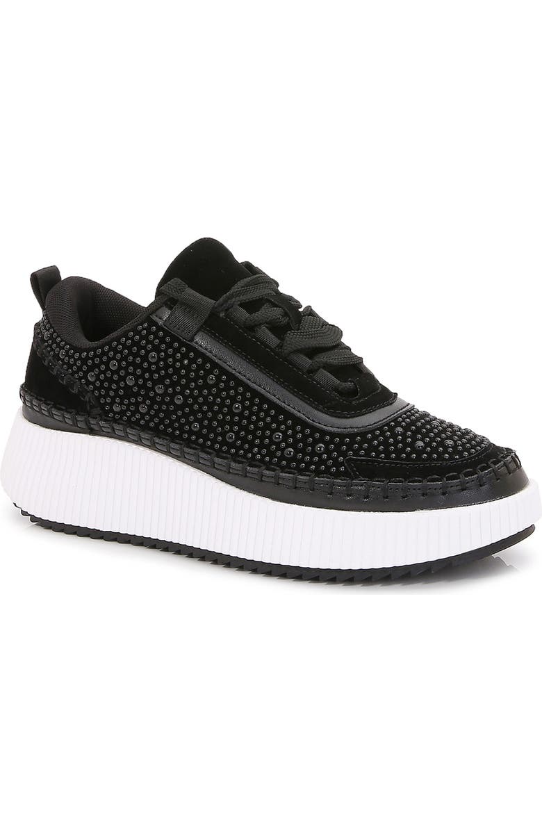 BERNESS Willow Pearl Studded Sneaker, Main, color, Black