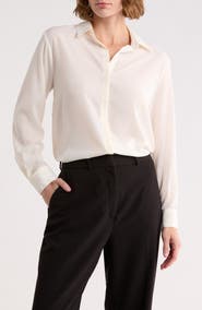T Tahari Hidden Placket Long Sleeve Shirt