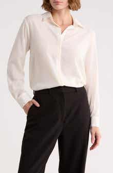 T Tahari Hidden Placket Long Sleeve Shirt