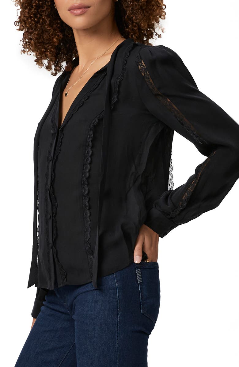 PAIGE Gardena Long Sleeve Silk Georgette Top, Alternate, color, 