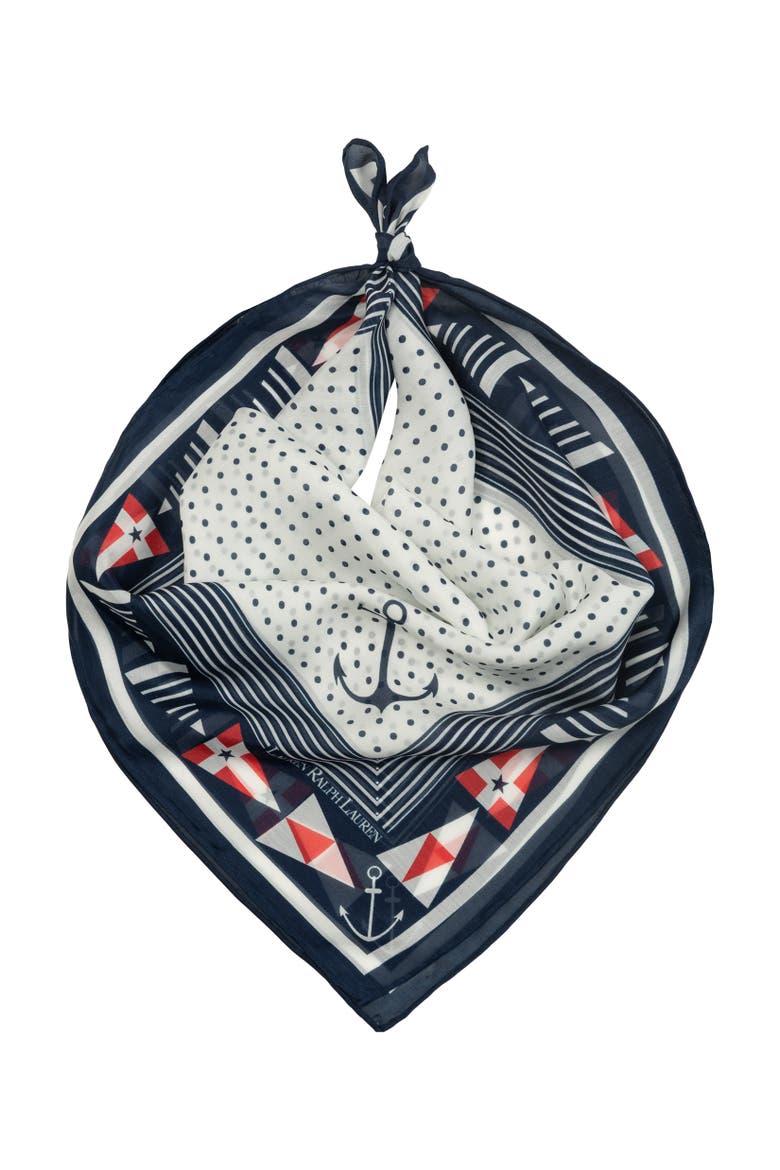 Nautical Small Squares, Alternate, color, White