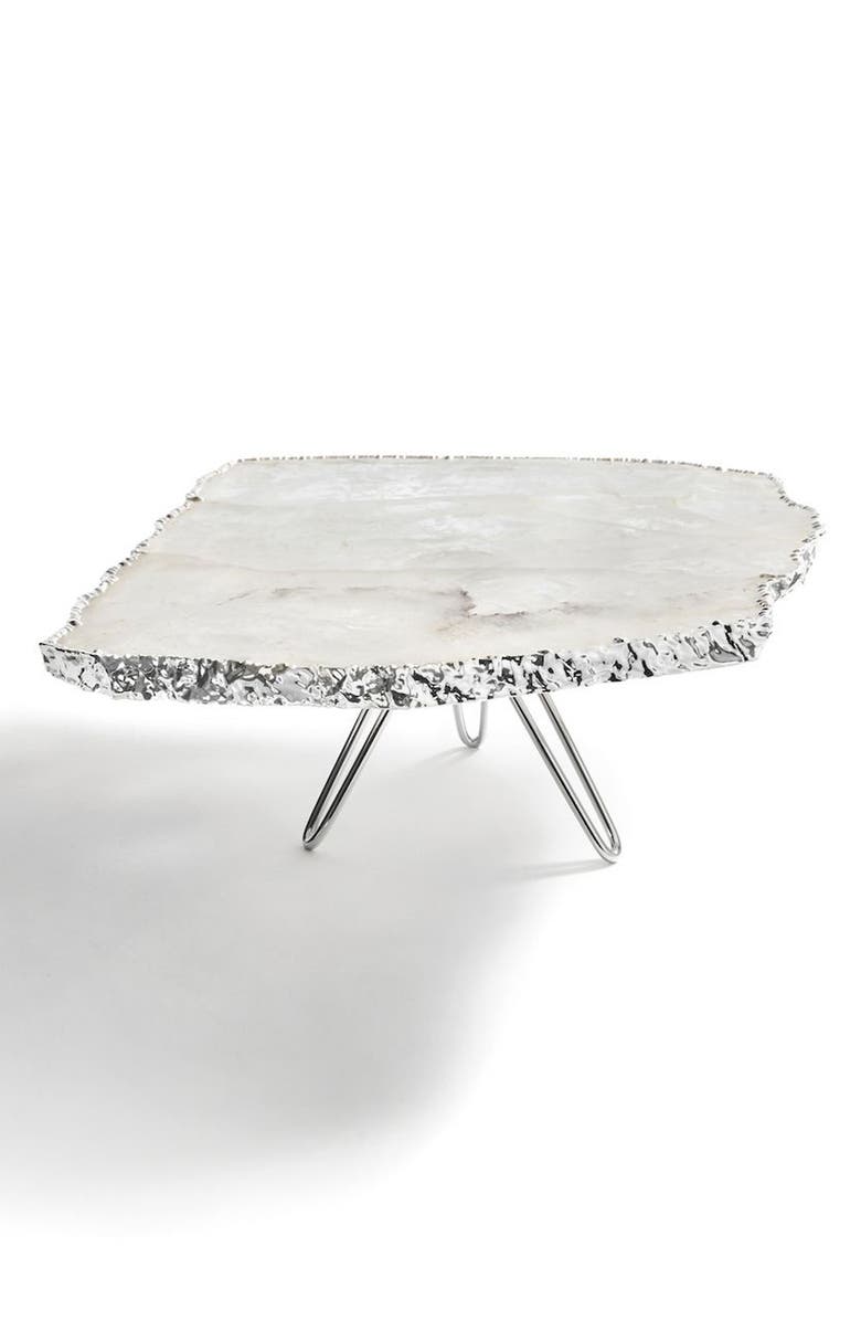 ANNA New York Torta Cake Stand, Main, color, Crystal Silver