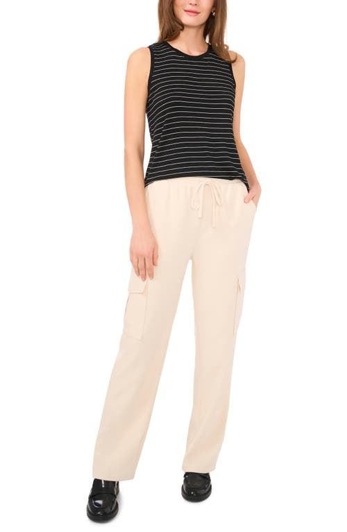 Halogen ® Back Keyhole Tank In Black/white Mini Stripe