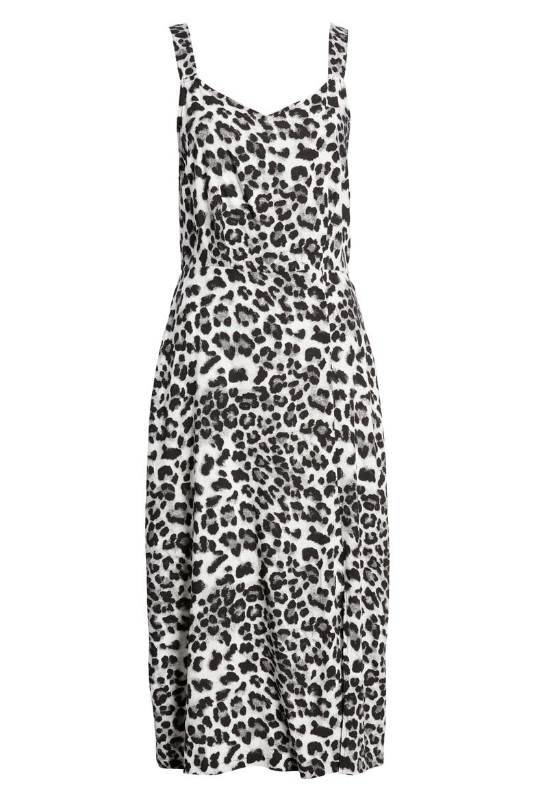 Sleeveless Floral Print Dress, Alternate, color, SNOW WHITE AOP