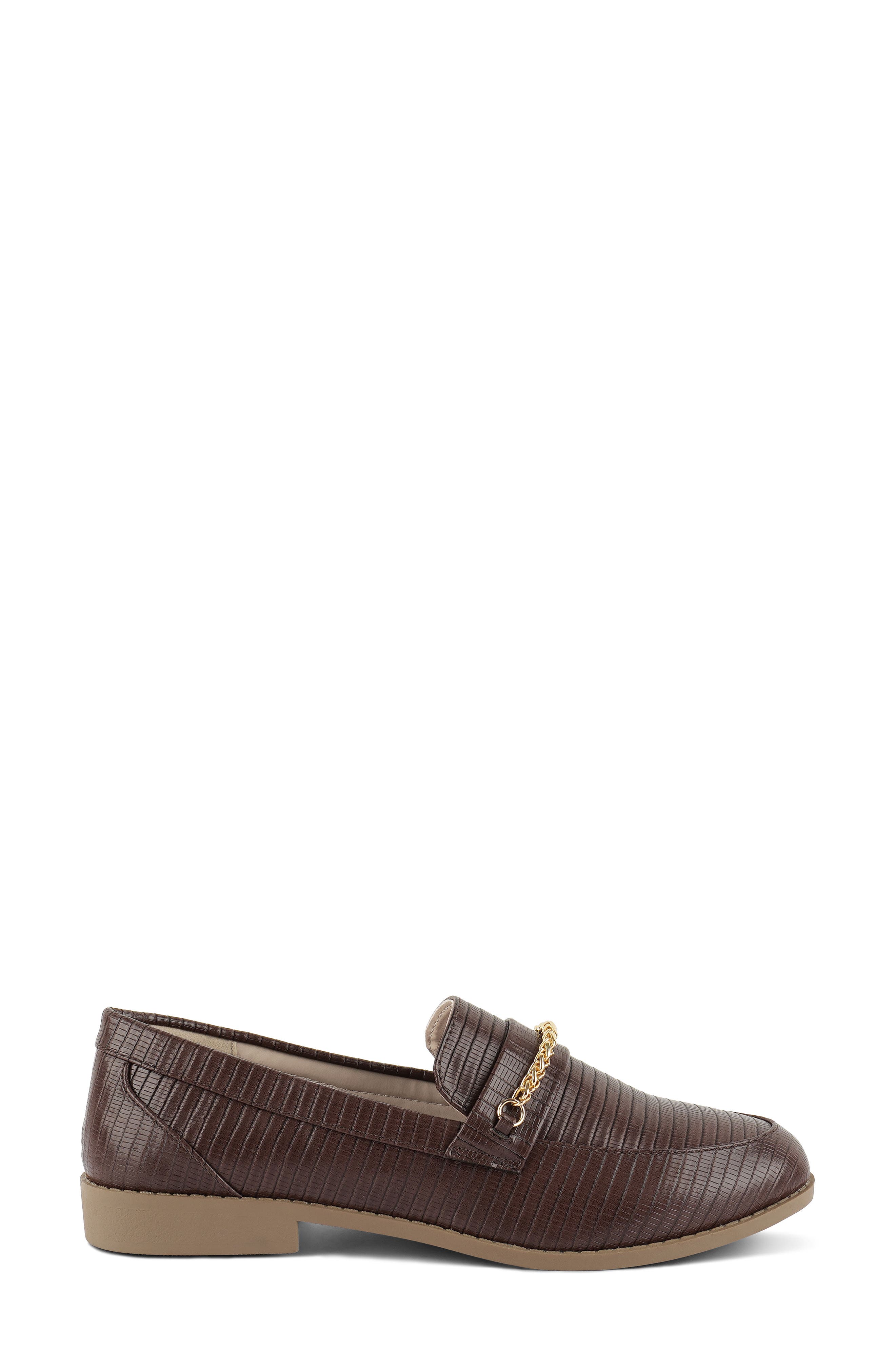 LONDON RAG Vouse Croc Embossed Bit Loafer, Alternate, color, Chocolate