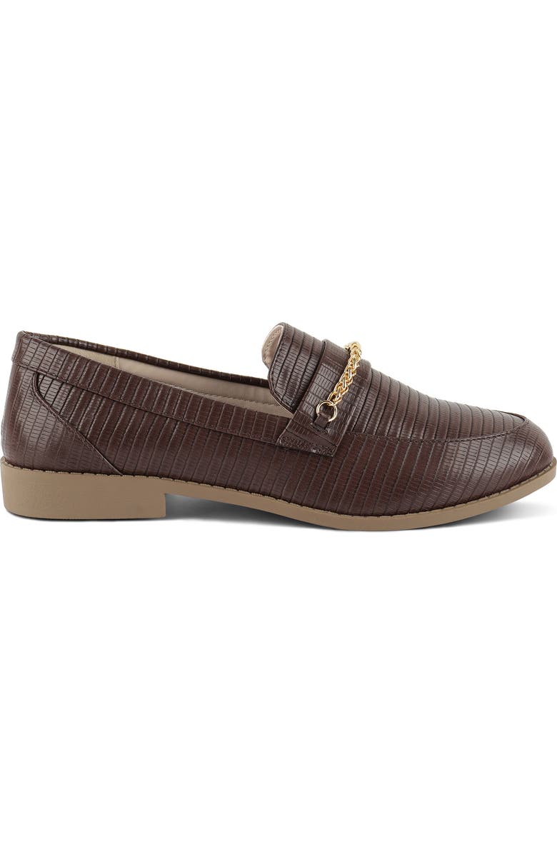 LONDON RAG Vouse Croc Embossed Bit Loafer, Alternate, color, Chocolate