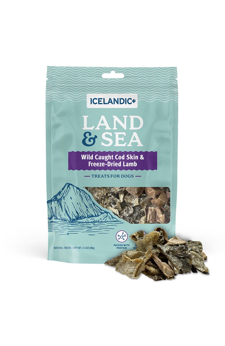 ICELANDIC+ Land & Sea Wild Caught Cod Skin & Freezedried Lamb, Alternate, color, Multicolored
