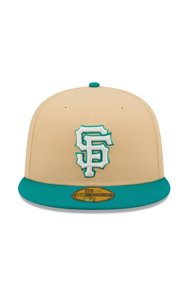 New Era Men's New Era Natural/Teal San Francisco Giants Mango Forest 59FIFTY fitted hat, Alternate, color, Natural
