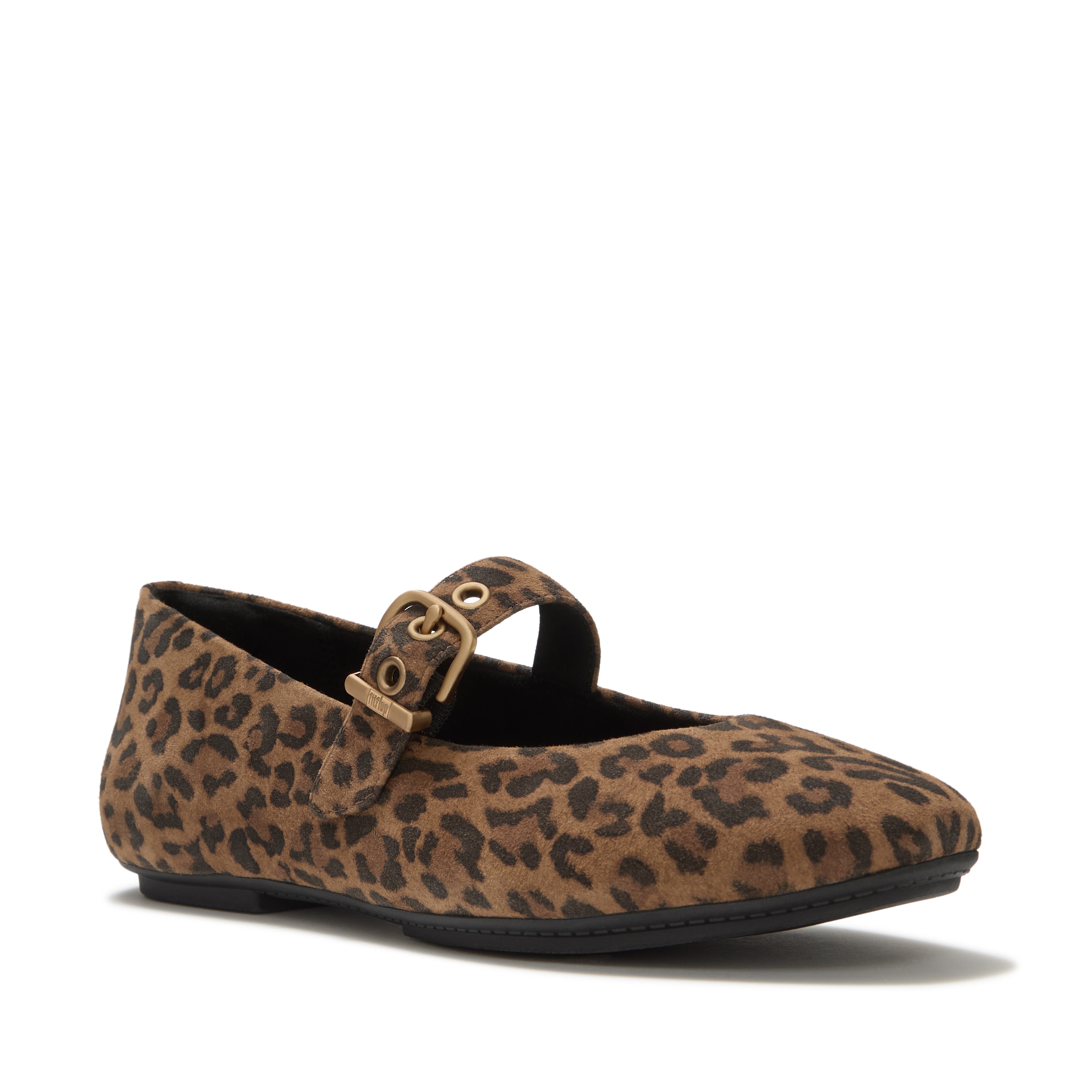 Delicato Suede Leopard Mary Janes, Main, color, Tan/Black