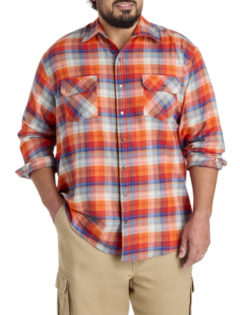Big & Tall Plaid Flannel Sport Shirt V1