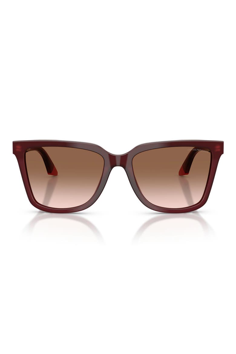 55mm Irregular Sunglasses, Main, color, SHINY OPAL BORDEAUX/ PINK