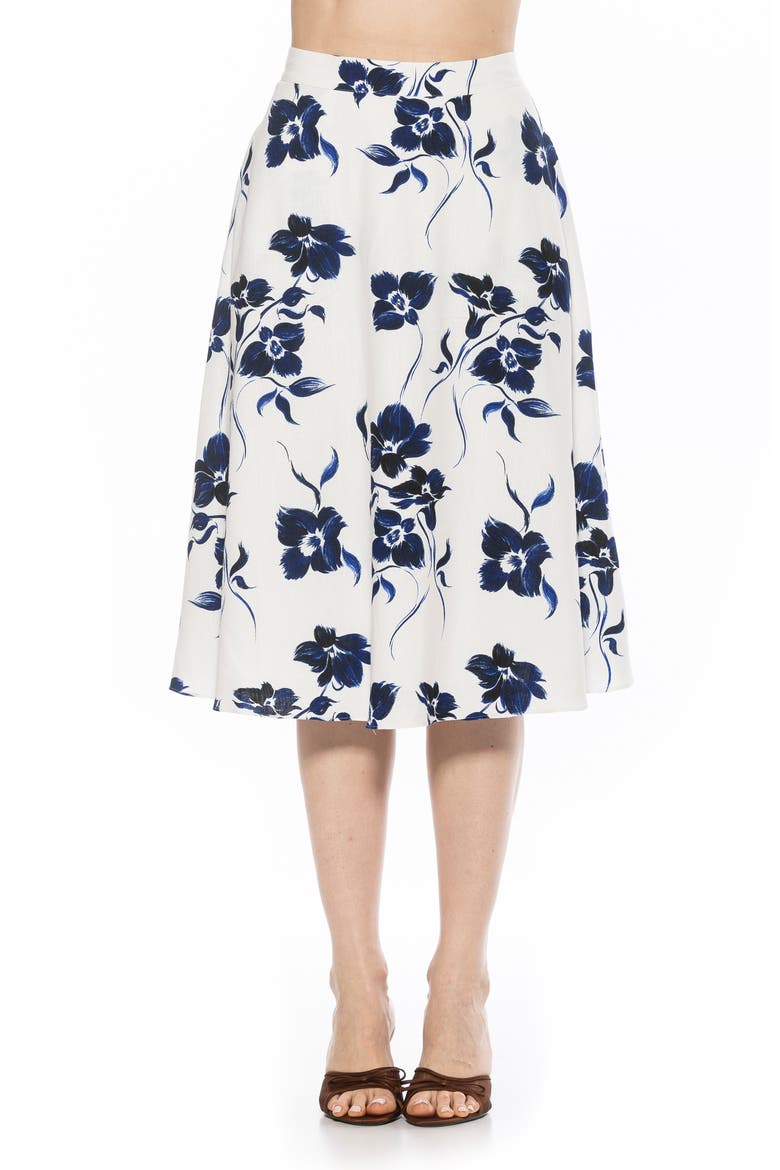 Mabel Floral Midi Skirt, Main, color, IVORY FLORAL