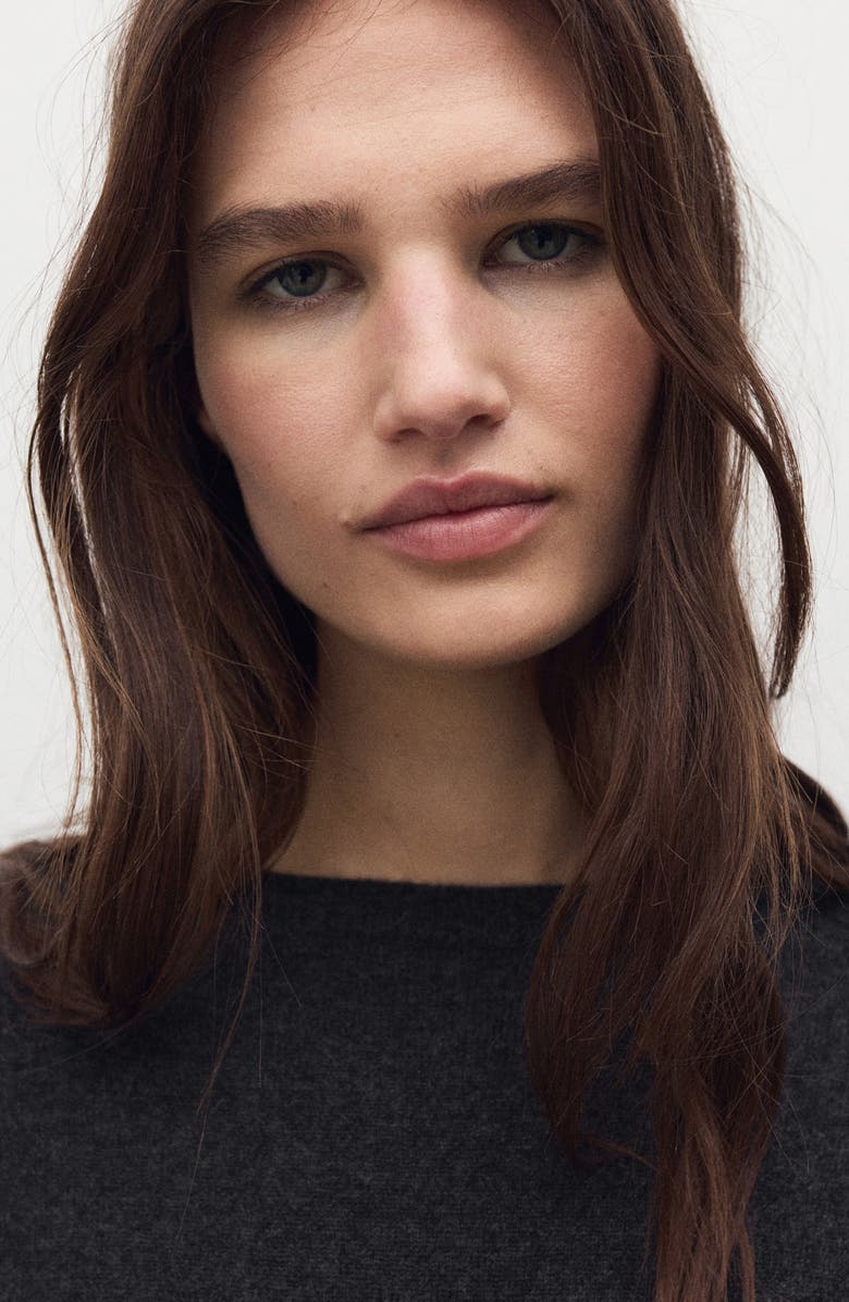 MANGO Crewneck Cashmere Sweater, Alternate, color, Charcoal