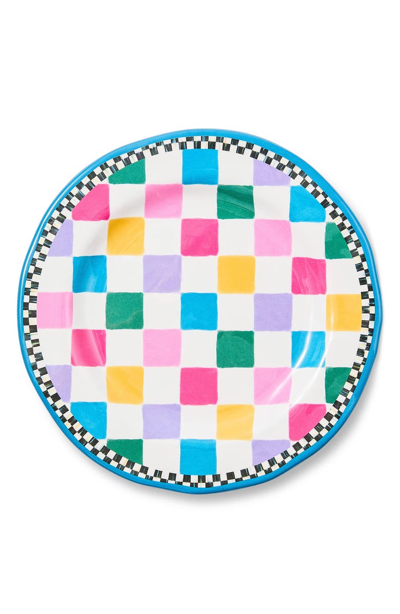 MACKENZIE CHILDS Set of 4 Jamboree Melamine Salad Plates, Alternate, color, Blue Multi