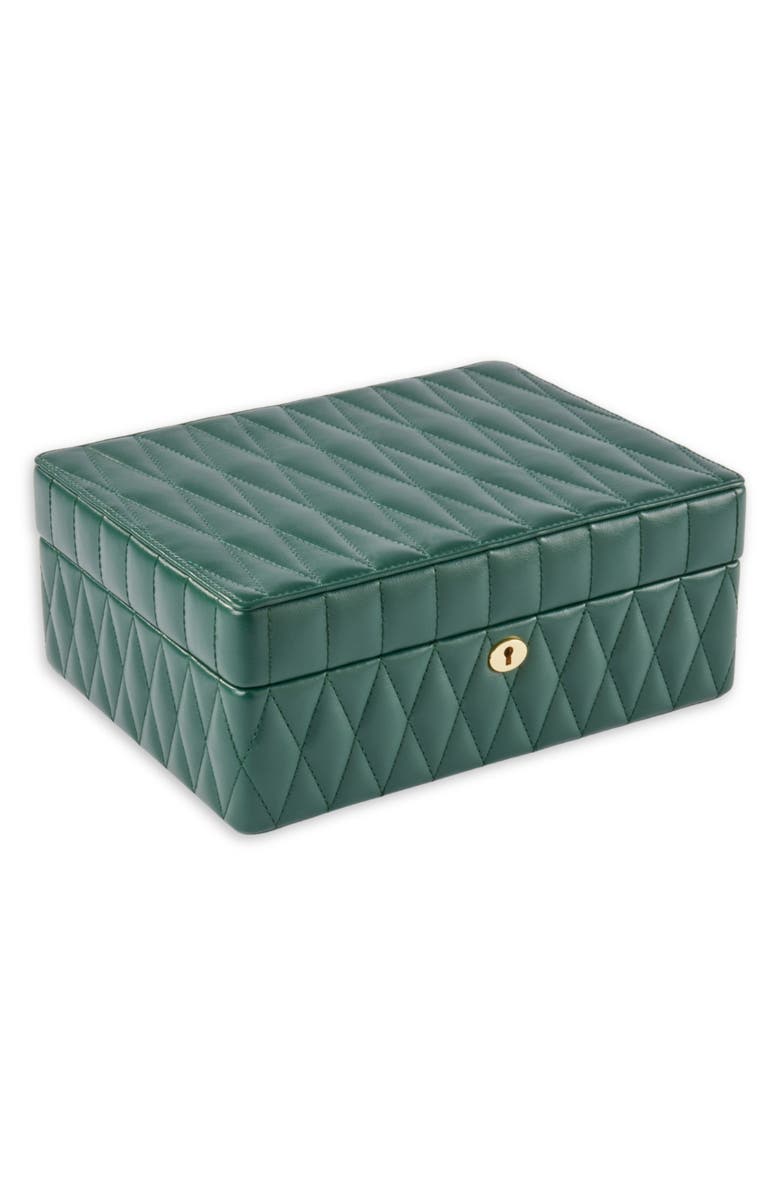Bey-Berk Cora Quilted Leather Jewelry Box, Main, color, Multi Color