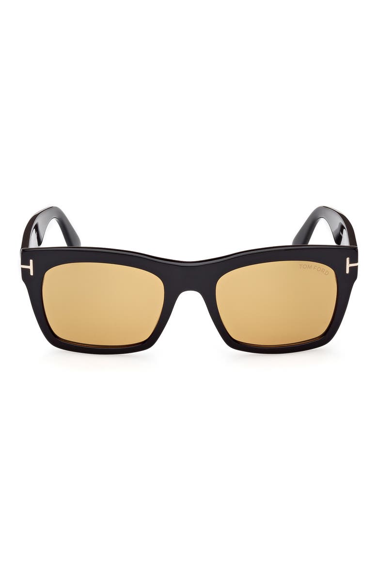 Nico 56mm Square Sunglasses, Main, color, SHINY BLACK / BROWN