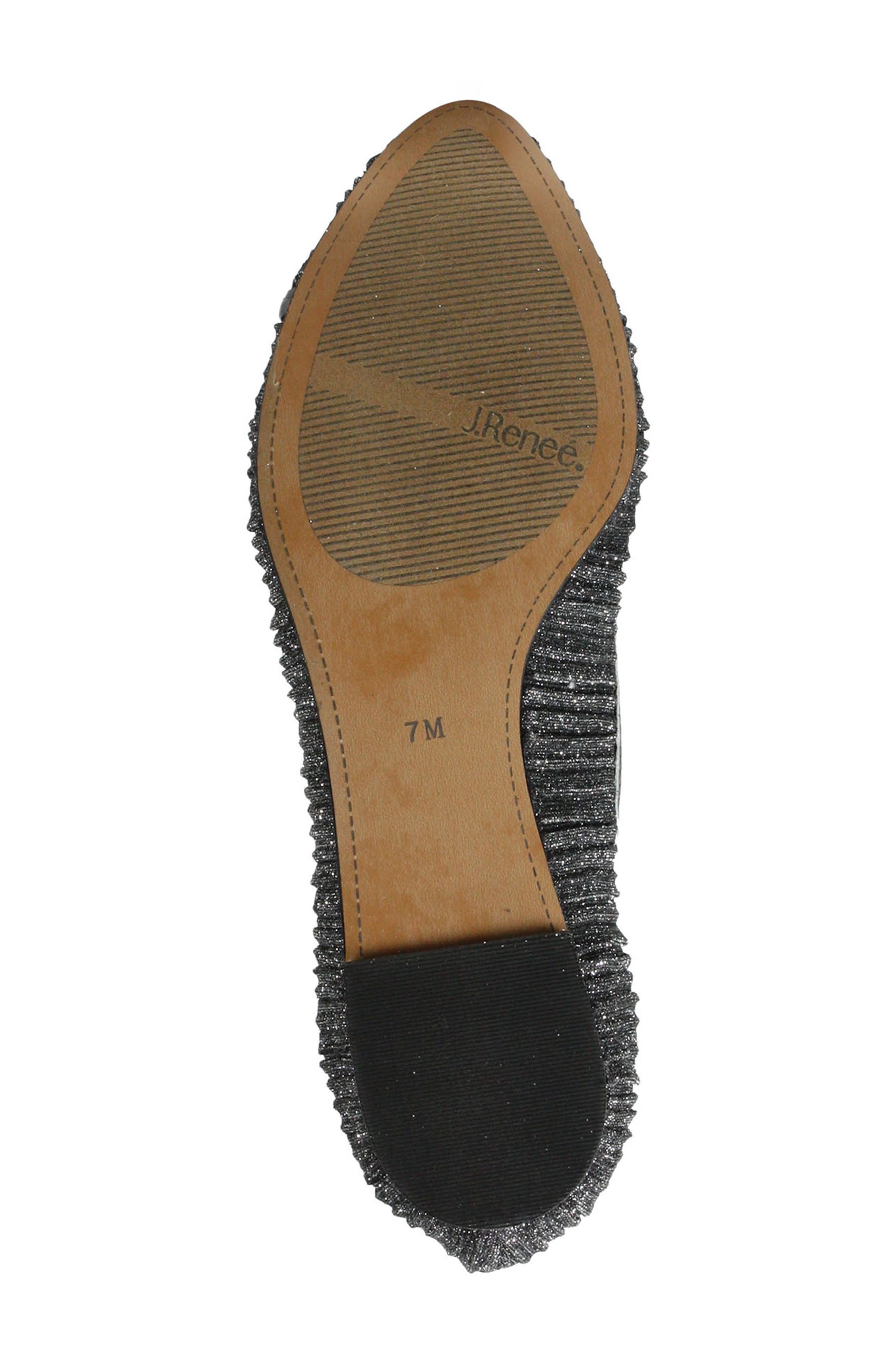 J. Reneé Panyin Crystal Flower Metallic Skimmer Flat, Alternate, color, 