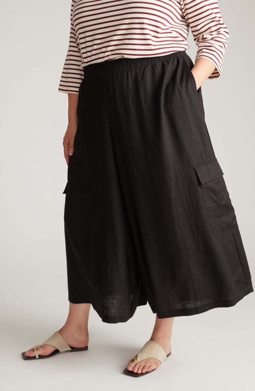 Universal Standard Crop Palazzo Cargo Pants In Black