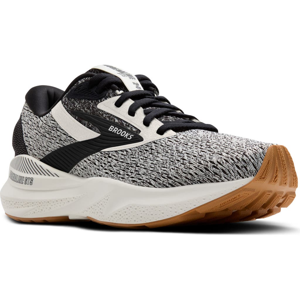 Brooks Adrenaline Gts 24 Running Shoe In Coconut/black/biscuit
