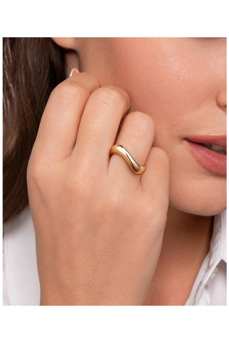 14k Gold Wave Stackable Ring, Alternate, color, 14K YELLOW GOLD