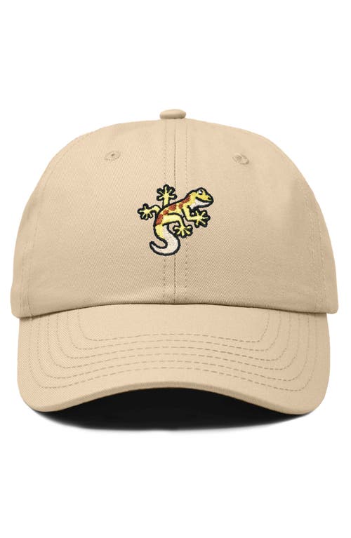 Dalix Gecko Embroidered Casual Cap In Khaki